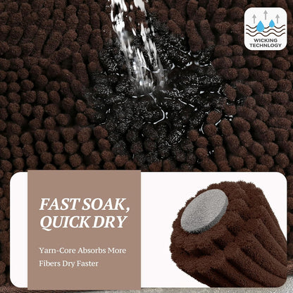 Dog Door Mat Absorpmax Dog Mat for Muddy Paw, 31 × 20", Brown