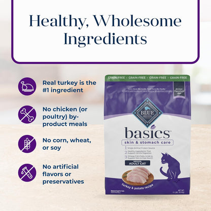 Basics Turkey Grain-Free Dry Cat Food, 11 Lb
