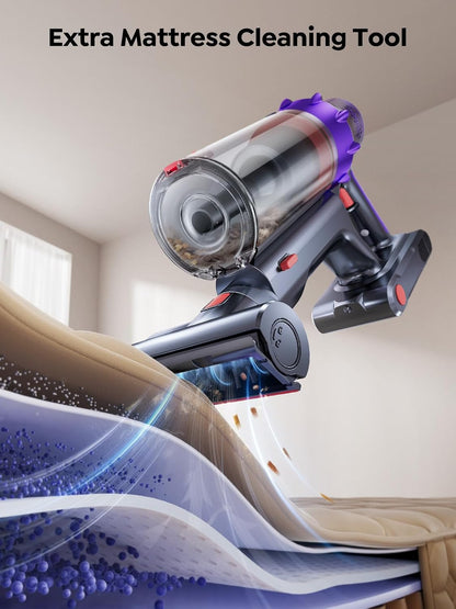 Cordless Vacuum Cleaner, 650W 55KPA 70Mins Vacuum Cleaners for Home, Cordless Stick Vacuum with LED Touch Screen, Anti-Tangle Wireless Vacuum, Handheld Vacuum for Pet Hair/Carpet/Floor