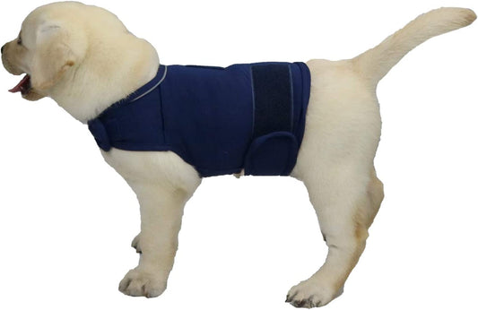 Comfort Dog Anxiety Relief Coat, Dog Anxiety Calming Vest Wrap for Thunderstorm,Travel,4Th of July Fireworks,Vet Visits,Separation Anxiety Relief for Dogs (S,Navy)