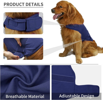 Comfort Dog Anxiety Relief Coat, Dog Anxiety Calming Vest Wrap for Thunderstorm,Travel,4Th of July Fireworks,Vet Visits,Separation Anxiety Relief for Dogs (S,Navy)