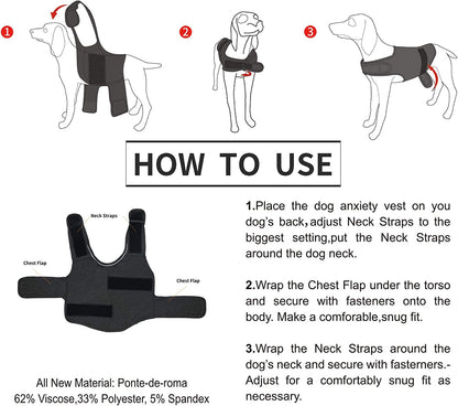 Comfort Dog Anxiety Relief Coat, Dog Anxiety Calming Vest Wrap for Thunderstorm,Travel,4Th of July Fireworks,Vet Visits,Separation Anxiety Relief for Dogs (S,Navy)