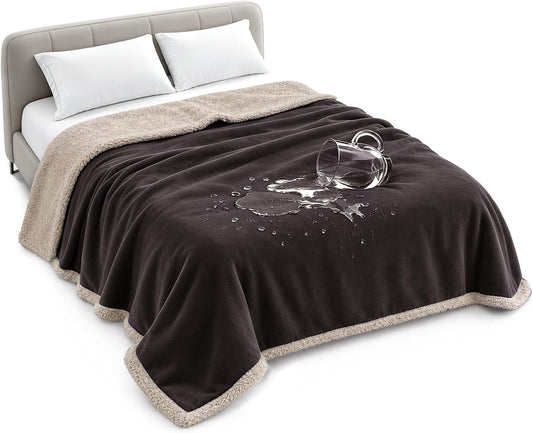 Waterproof Blanket for Bed, Reversible Leakproof Throw