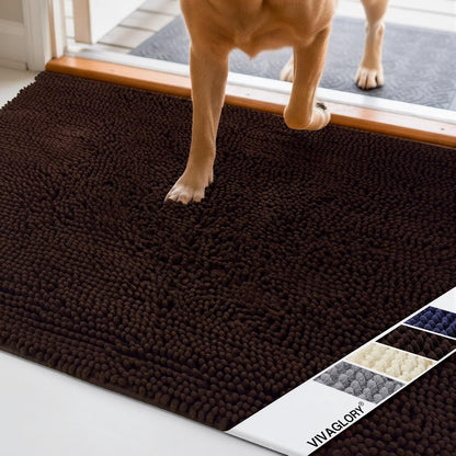 Dog Door Mat Absorpmax Dog Mat for Muddy Paw, 31 × 20", Brown
