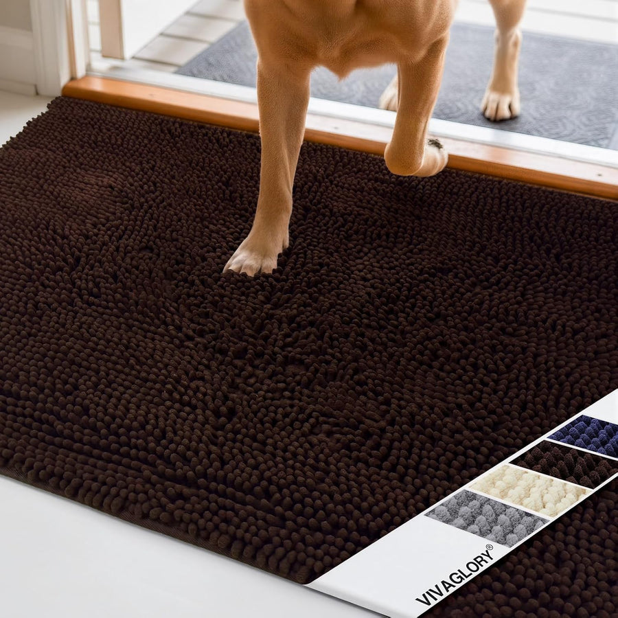 Dog Door Mat Absorpmax Dog Mat for Muddy Paw, 31 × 20", Brown